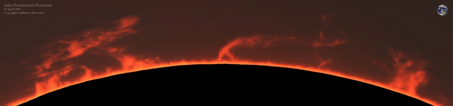 Solar prominces panoroma - 01 April 2015
