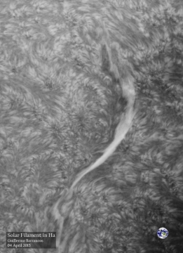 Solar filament inverted color - 04 April 2015